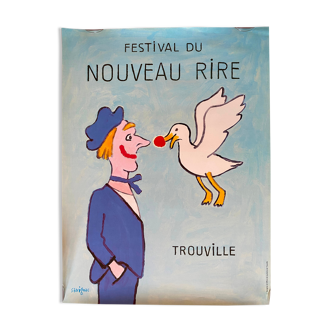 Affiche originale "Trouville Festival du nouveau rire" 46x61cm 90's