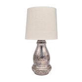 Lampe de table en métal argenté avec un beau décor, par ATLA Danish Jugend, années 1920