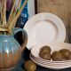Six pastel earthenware plates from Digoin and Sarreguemines antiques