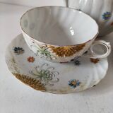 coffee pot, cup and saucers