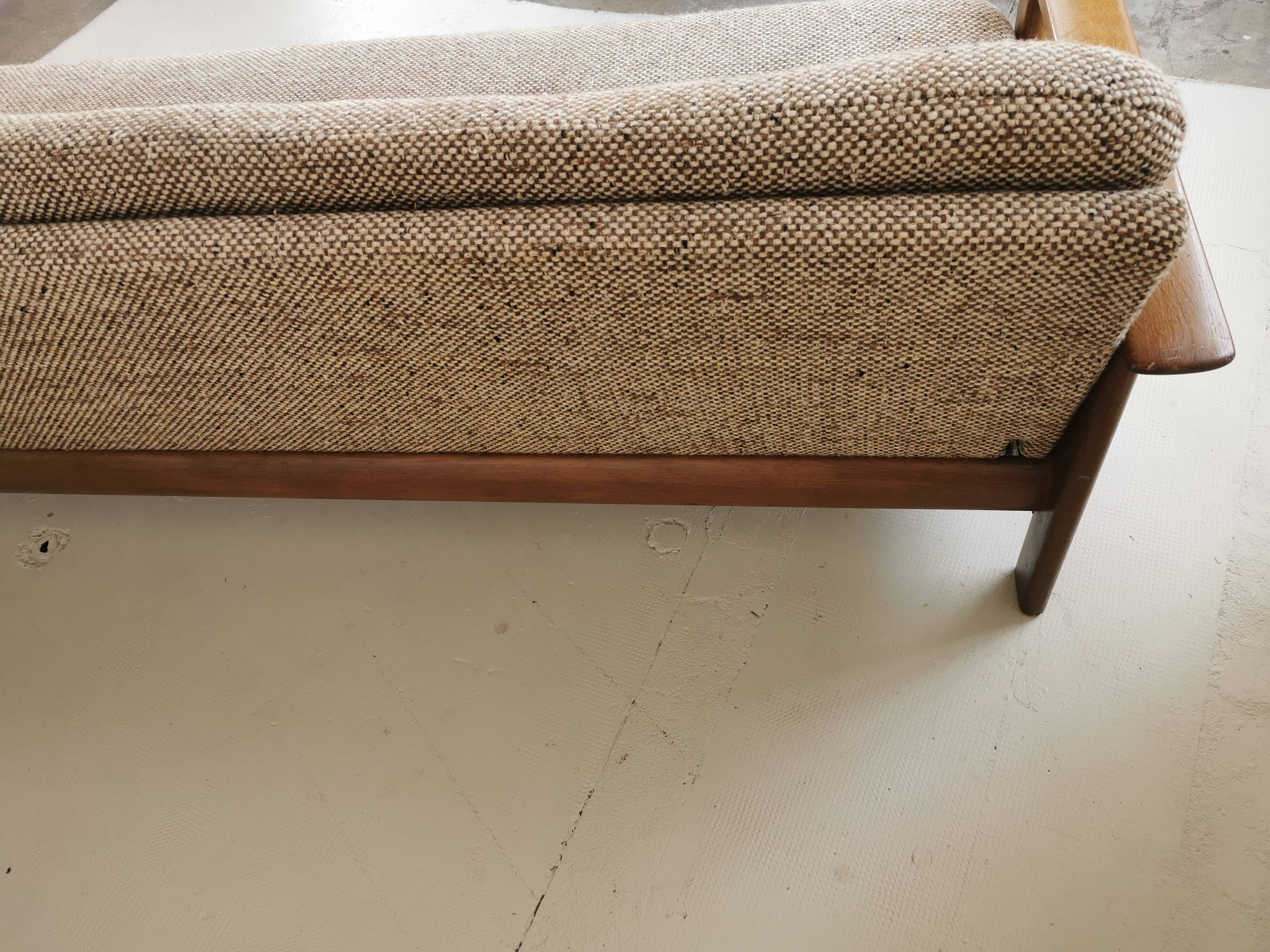 Banquette day bed en chêne design 1970