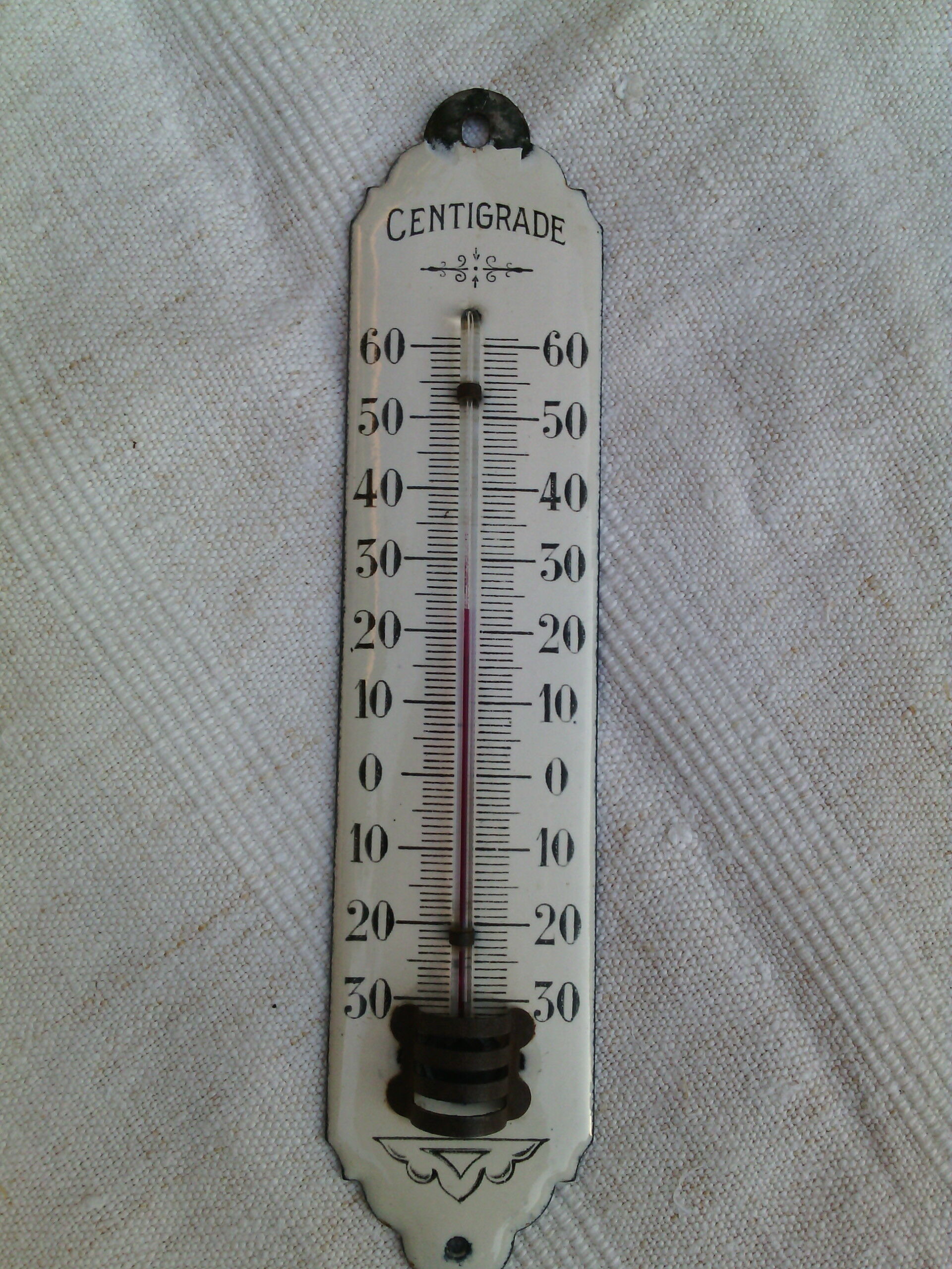 Ancien thermomètre émaillé Selency