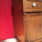 Meuble de salle de bain antique-art avec vasque basculante faïence fleurie