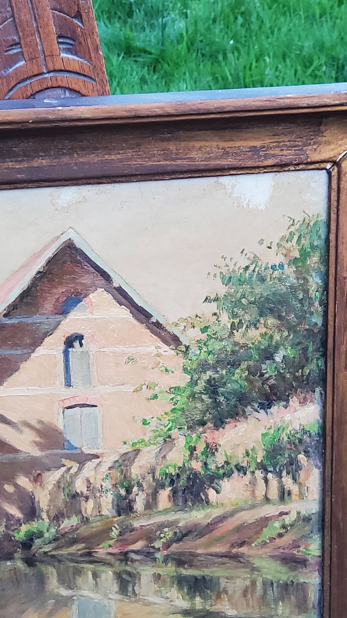 Oil on landscape panel Étampes May 1929 CLAUDE MIRBEL