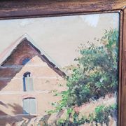 Oil on landscape panel Étampes May 1929 CLAUDE MIRBEL