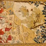Large 19th century wall tapestry in hand-woven wool and cotton