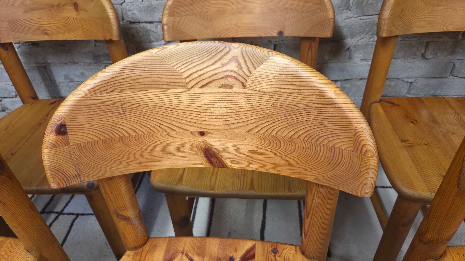 Set of 6 Rainer Daumiller chairs in solid pine – 1970s