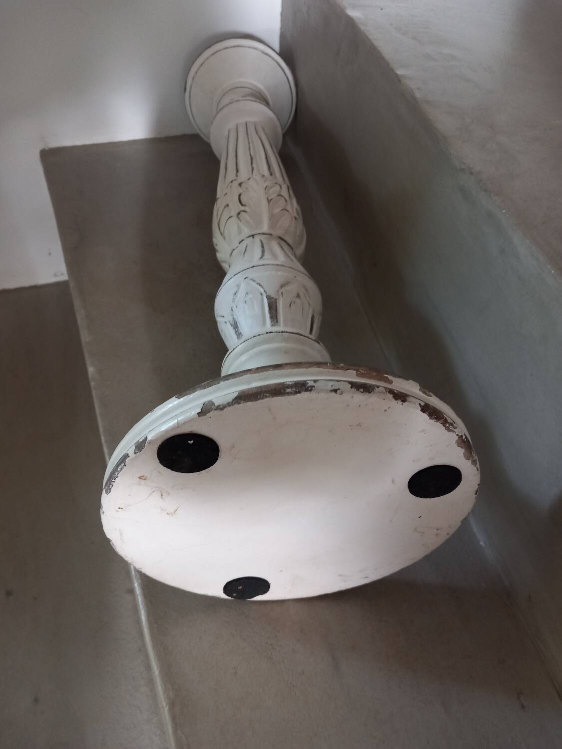 Large carved wood candlestick