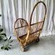 Vintage rattan log holder
