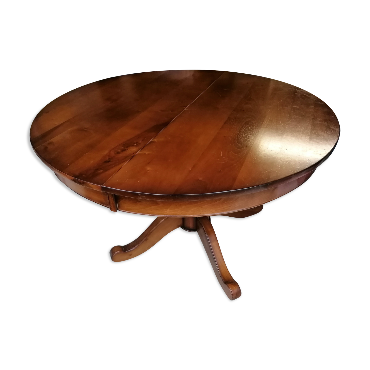 Round table central foot solid wood