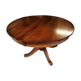 Table ronde pied central bois massif