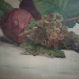 19th century still life watercolor, signed and dated
