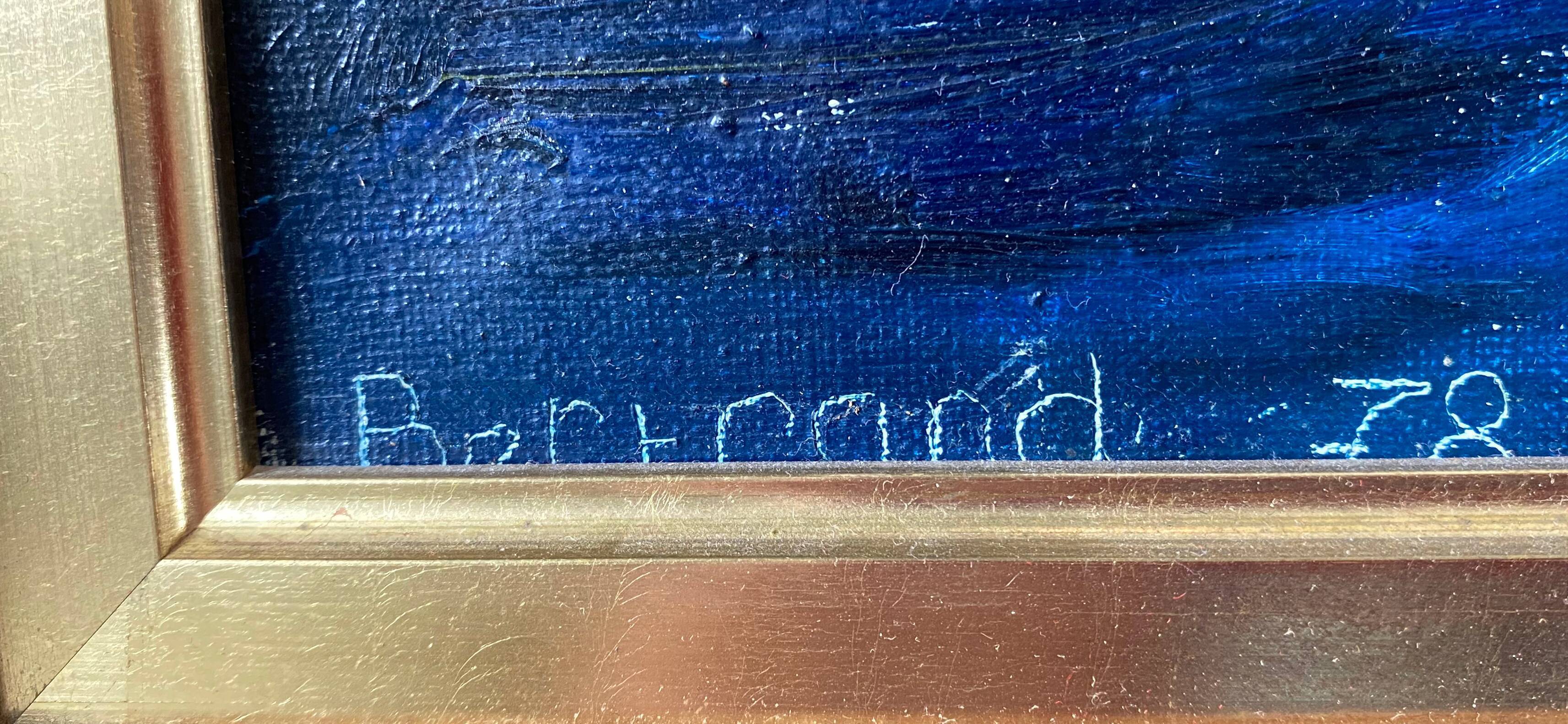 Painting "Three masts in turmoil" HST signed and dated 1978