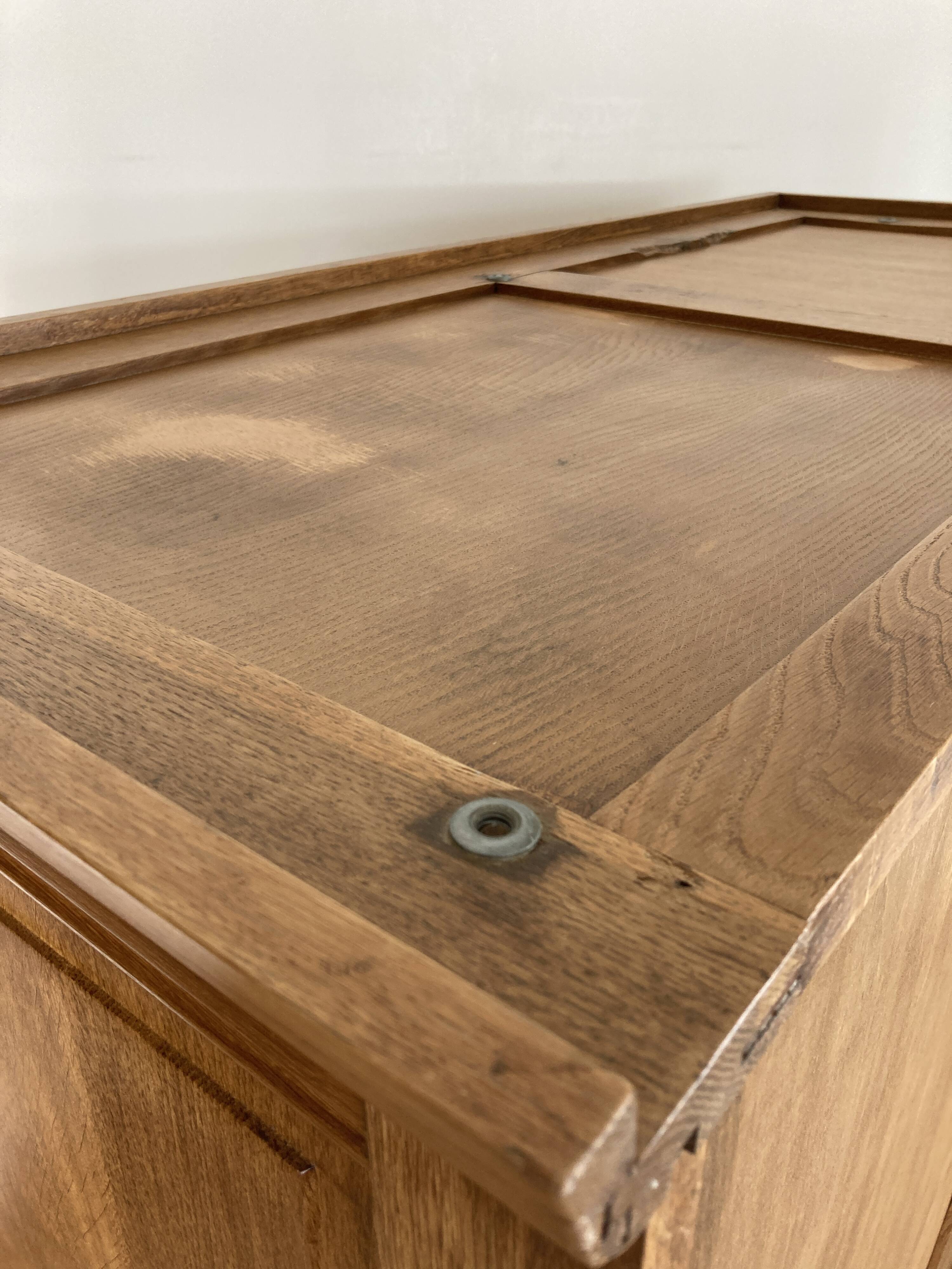 Art Deco wardrobe in solid oak restored – 1930s-1940s