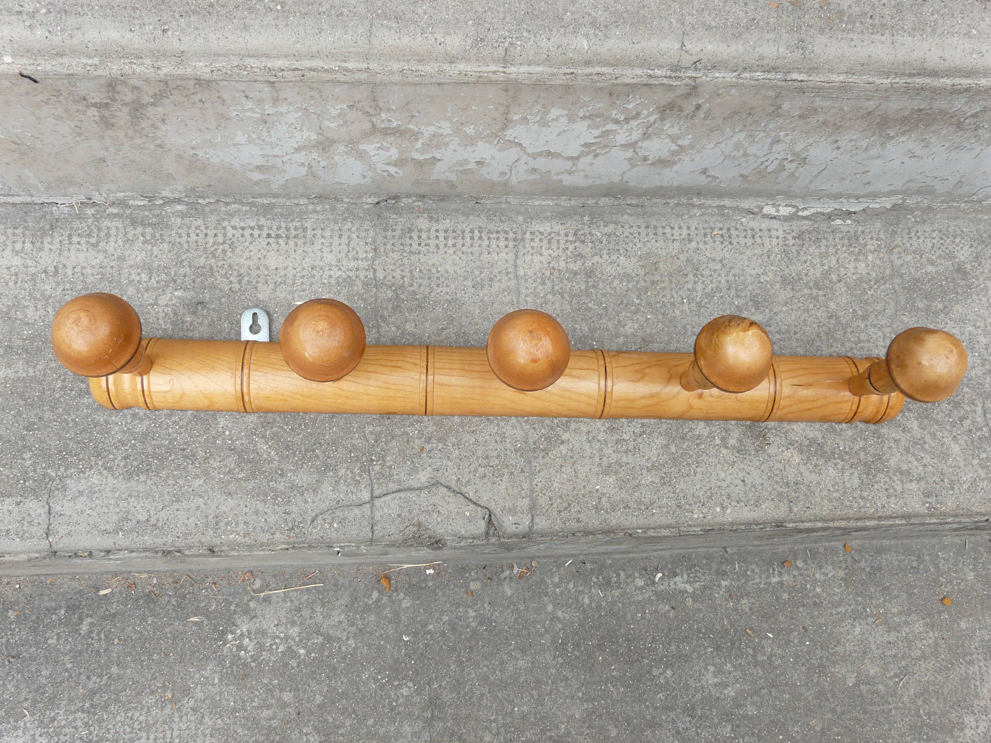 Bamboo bamboo coat rack 5 hooks