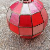 Faceted ball suspension in mother-of-pearl and vintage brass