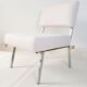 Armchair 60s chrome metal fabric buckle