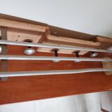 coat rack, sandblasted wooden and metal coat hooks