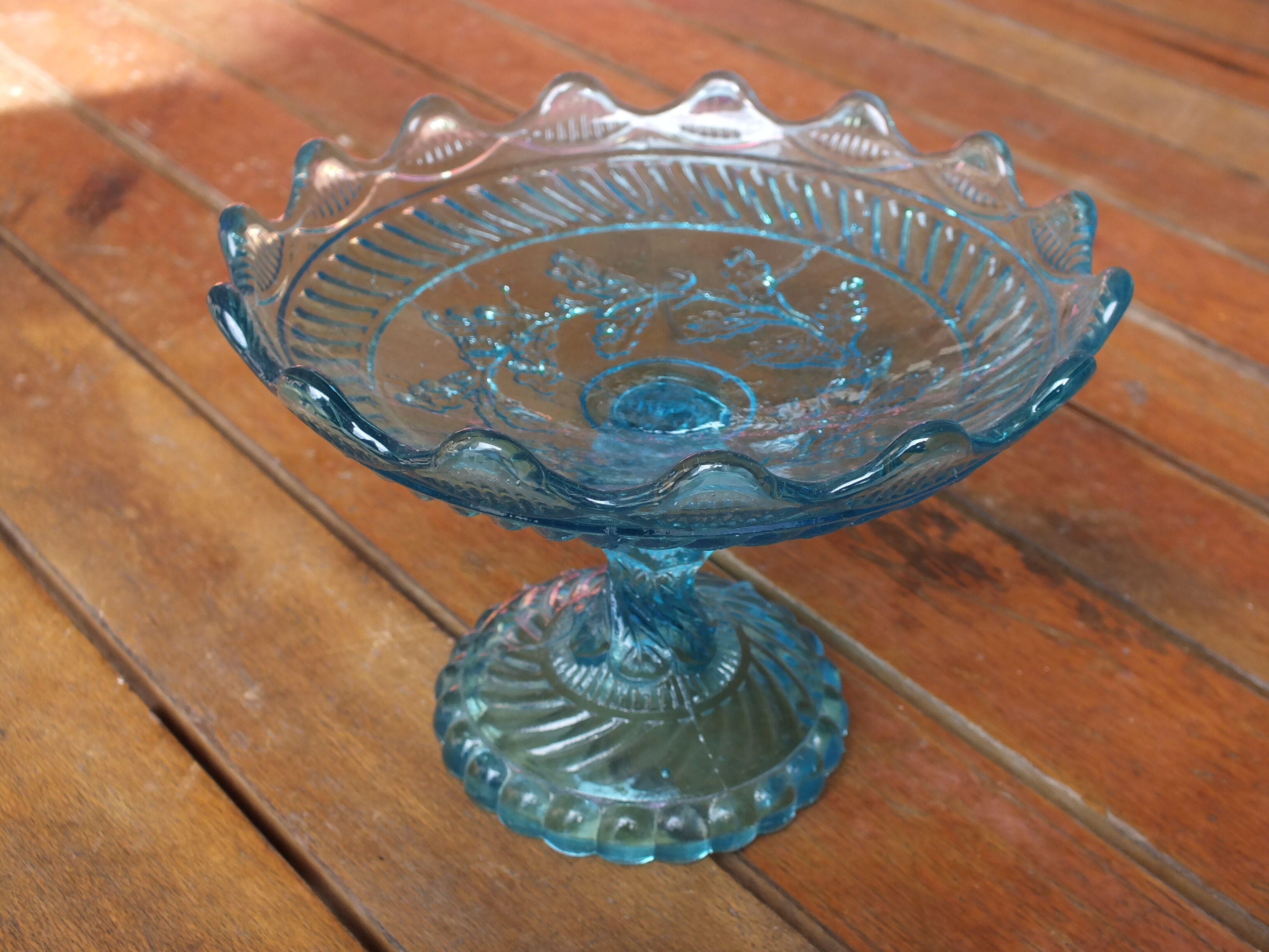 Blue molded glass display cup - Geoge Sand, 19th