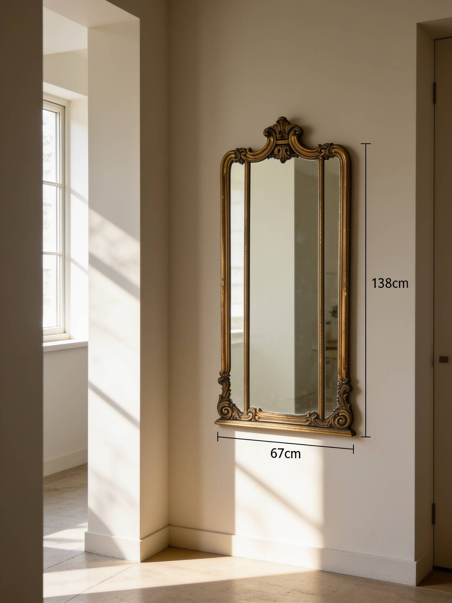 Antique Italian wall mirror, 19th century.