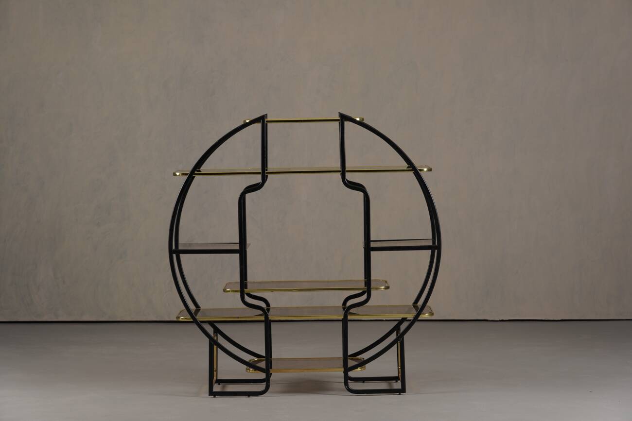 Vintage Hollywood Regency etagere shelf, Italy 1970s