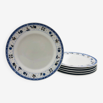 6 Assiettes à dessert en porcelaine « Chriss G. Collection ».