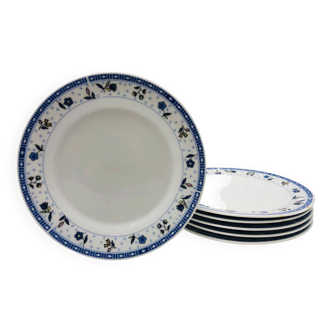 6 Assiettes à dessert en porcelaine « Chriss G. Collection ».