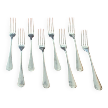 Christofle - Set of 8 table forks model Japan in silver-plated metal