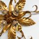 Gold plated XL ceiling lamp or wall lamp from Italy, 1970s