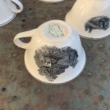 Coffee or tea service, earthenware with rustic motif, Keralux, Boch