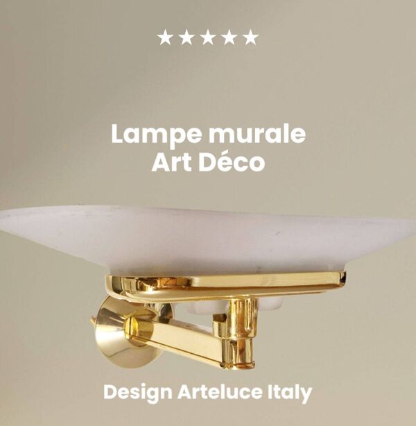 Lampe murale Art Déco - Design Arteluce- 1980