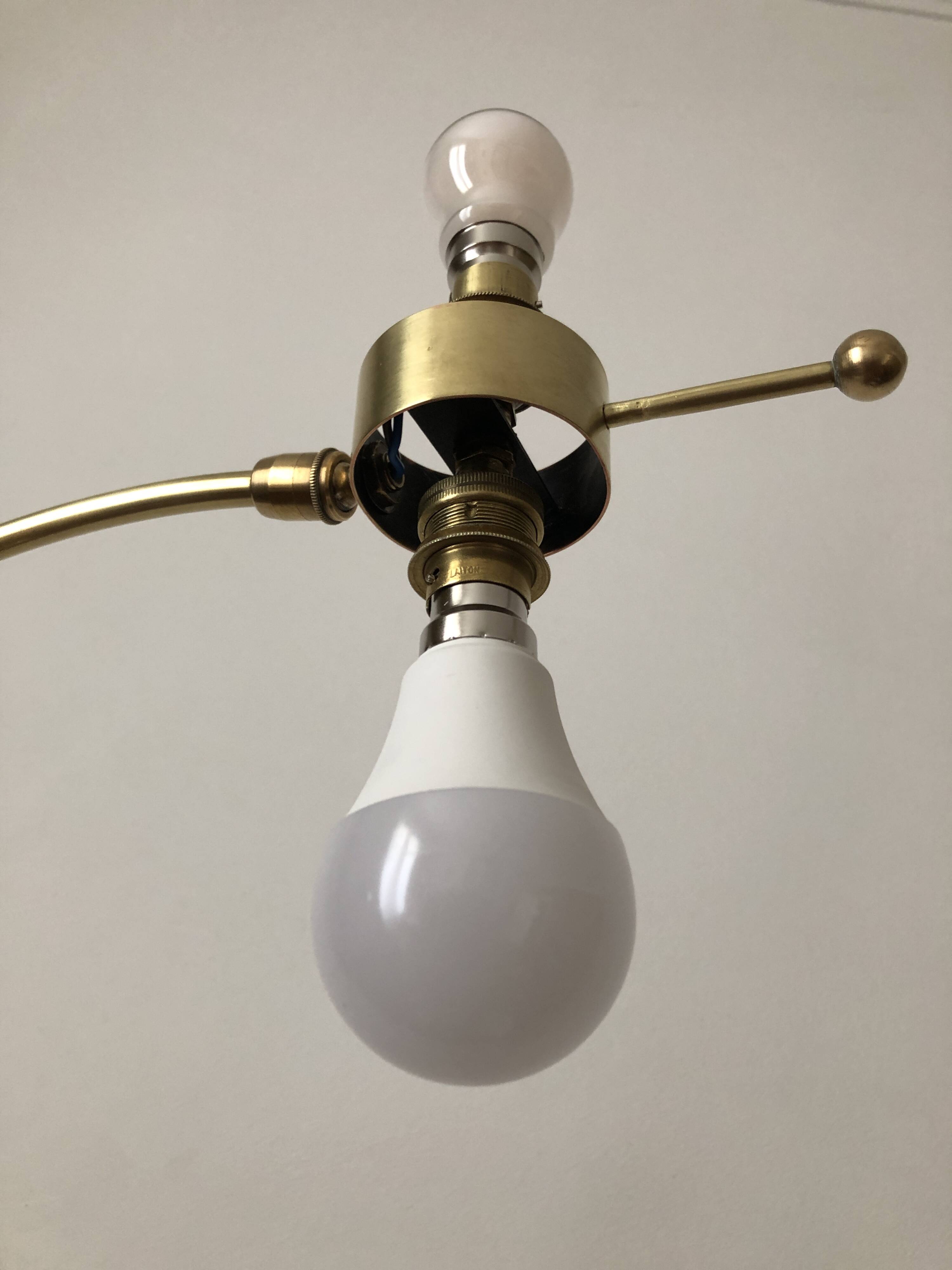 Diabolo floor lamp in brass 1955 - Ghelfi & Perrin edition