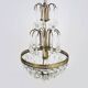 Chandelier, crown ceiling light in brass, 3 levels, 1 light, water drop pendants. 70s