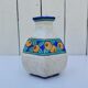 Vase art déco, émaux de Longwy, décor floral, vintage