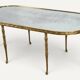 Maison Baguès coffee table in gilded bronze and aged mirror – 1950s
