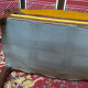 Louis XV style bench upholstered yellow velvet