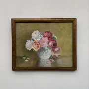 Still life with roses, old watercolour.