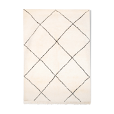Tapis berbere beni ouarain avec losanges noirs 294 x 204 cm