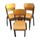 Set de 9 chaises d'école vintage