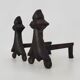 Pair of cast iron fireplace andirons. France, 19th century.