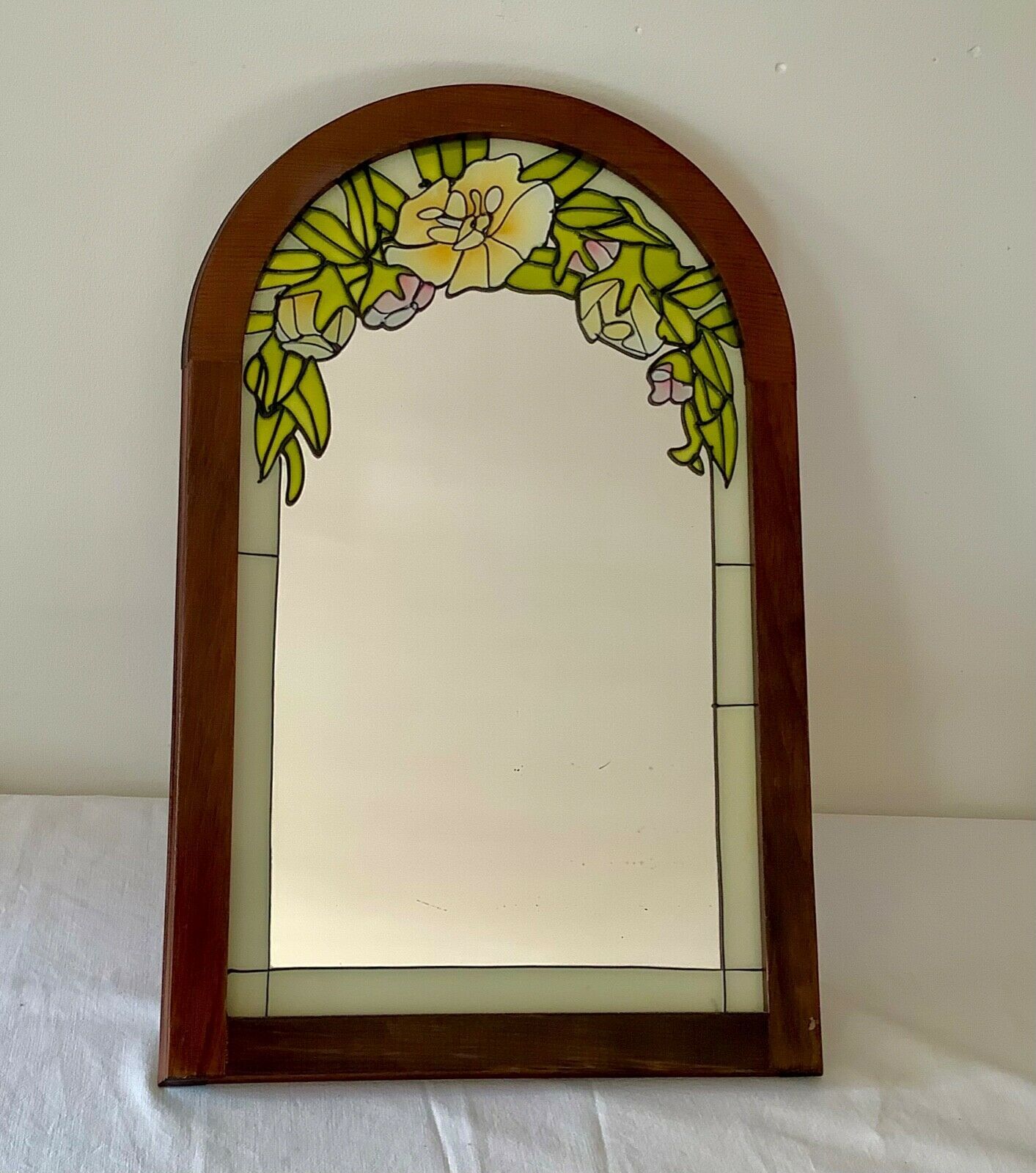 Miroir décors style vitraux 55x35cm