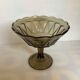 Old smoked molded glass foot cup