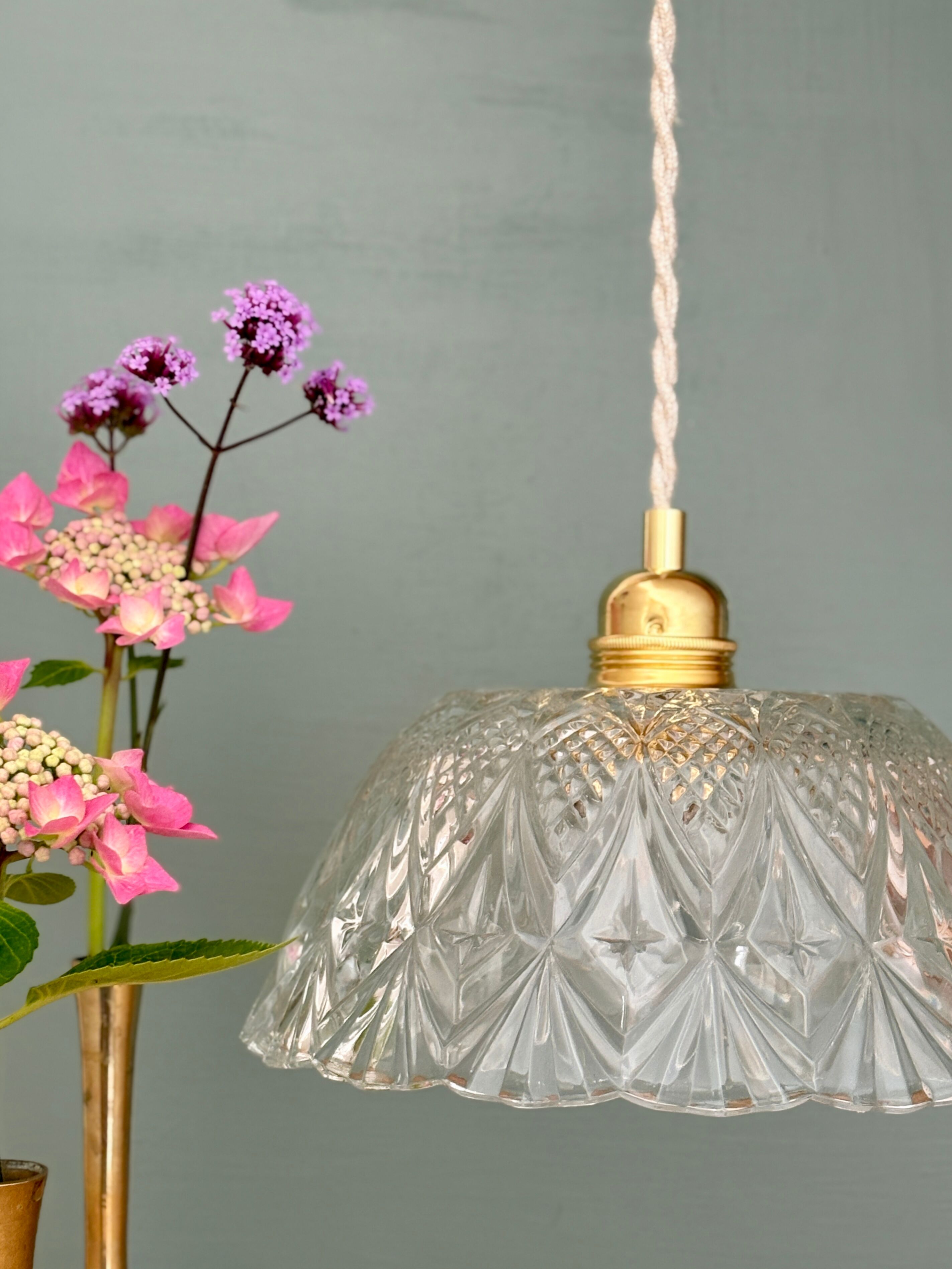 Vintage glass pendant light - tableware collection -