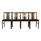 Ensemble de 4 chaises danoises en massif d'afomosia, années 60
