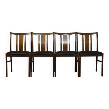 Ensemble de 4 chaises danoises en massif d'afomosia, années 60