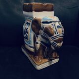 Indian decorative ceramic elephant ashtray 16cm old vintage India