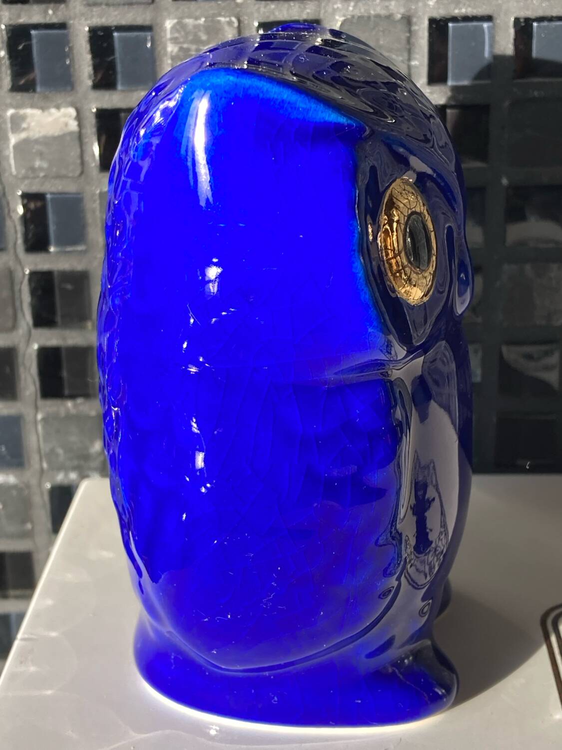 Blue owl, Longwy enamels