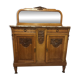 Art Deco solid wood sideboard with mirror and marble top