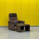 Vintage brown leather ds 50 by de sede, 1960s-1970s + stool