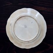 Antique flat plates, ironstone, Onnaing Nord - Floral and ribbon pattern.